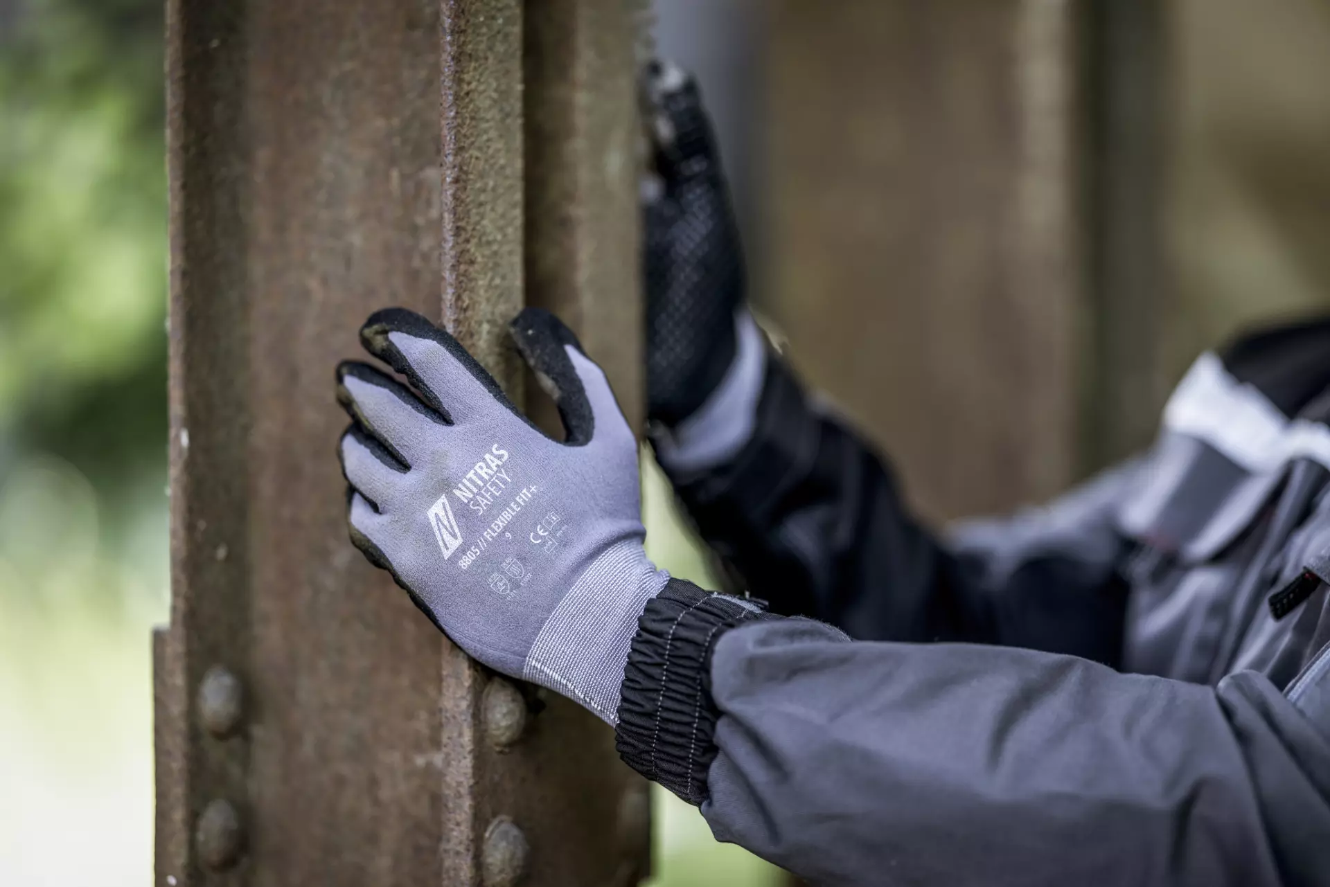NITRAS 8805, FLEXIBLE FIT Knitted Gloves, Grey, image 2