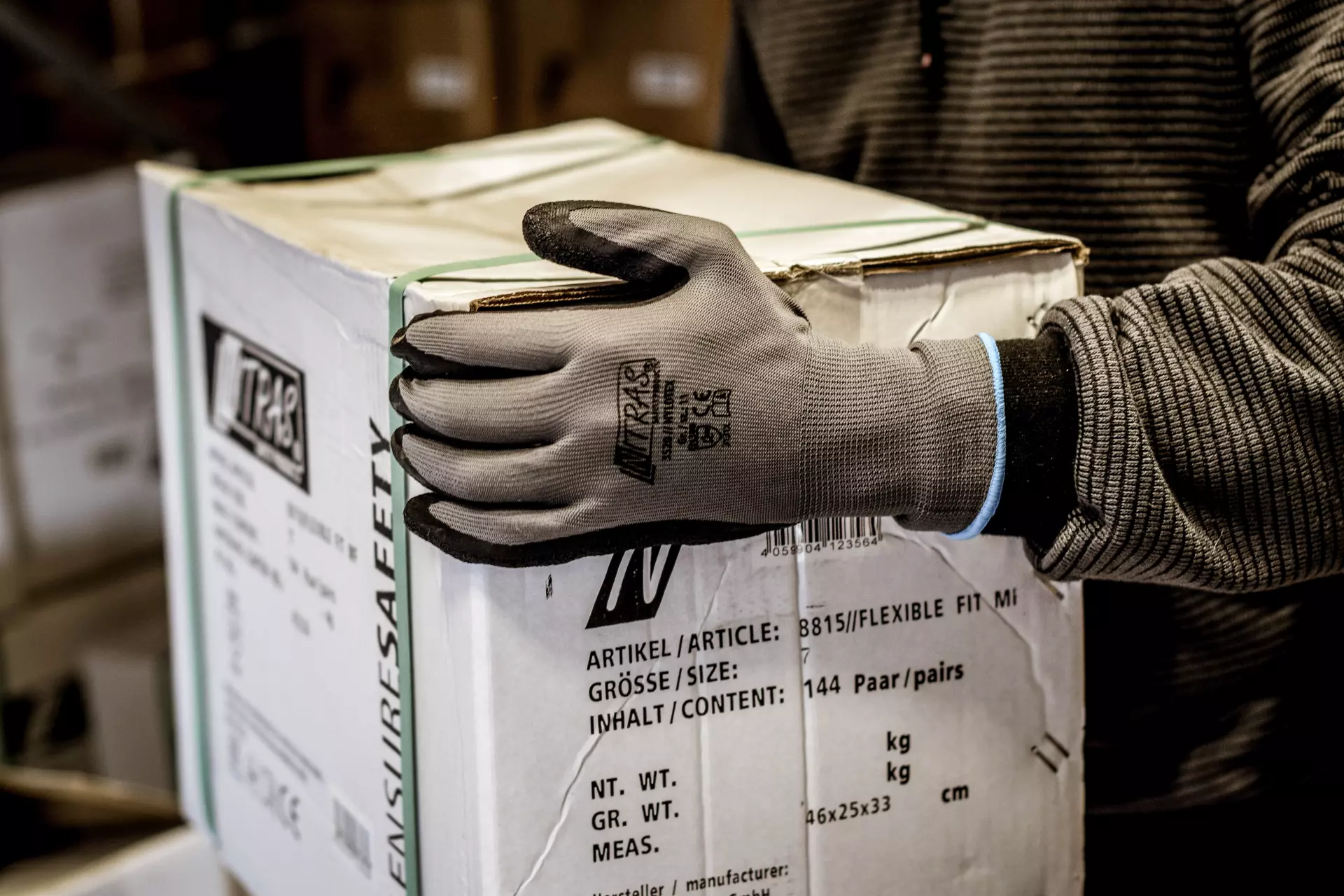 NITRAS 3520, NYLOTEX Nylon Gloves, Grey, image 2