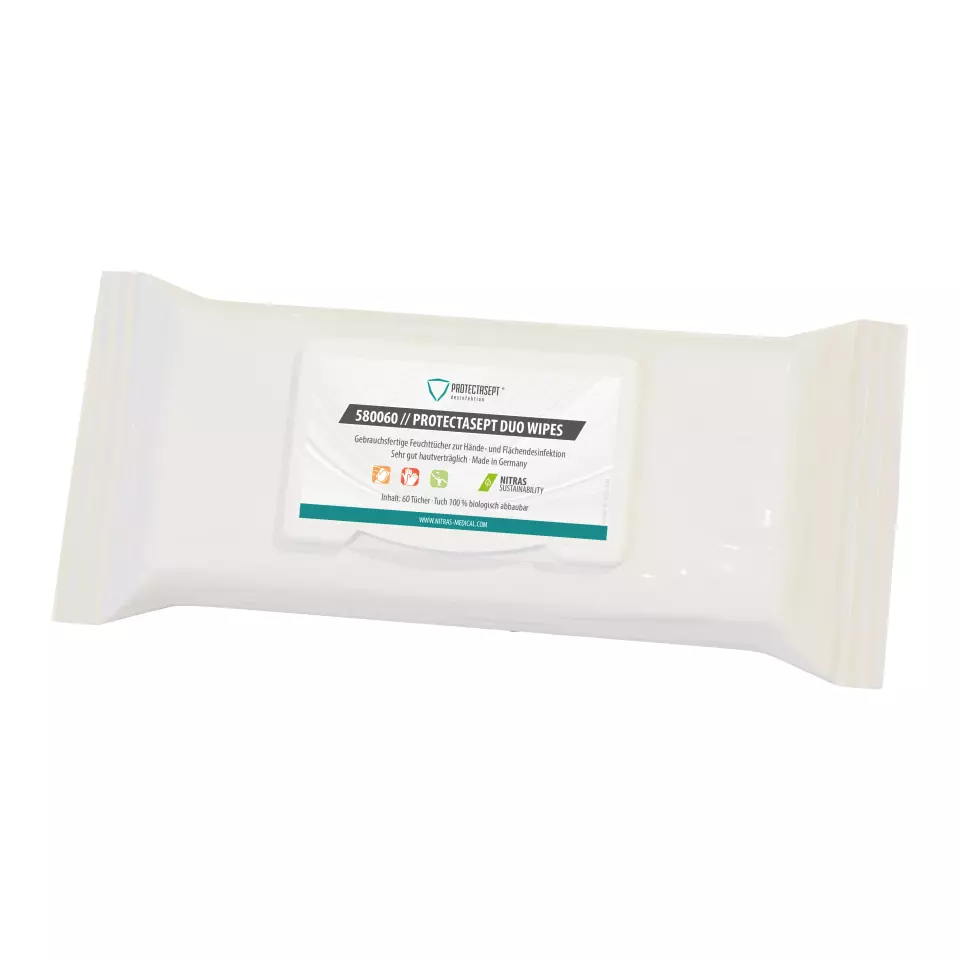 NITRAS 580060, PROTECTASEPT DUO Desinfection Wipes, image 1, gallery thumbnail