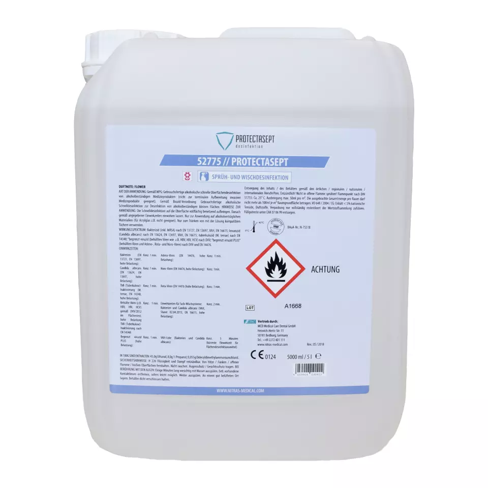 Nitras Medical 52775, PROTECTASEPT SF spray/wipe desinfection, flower, 5,000ml, image 1, gallery thumbnail