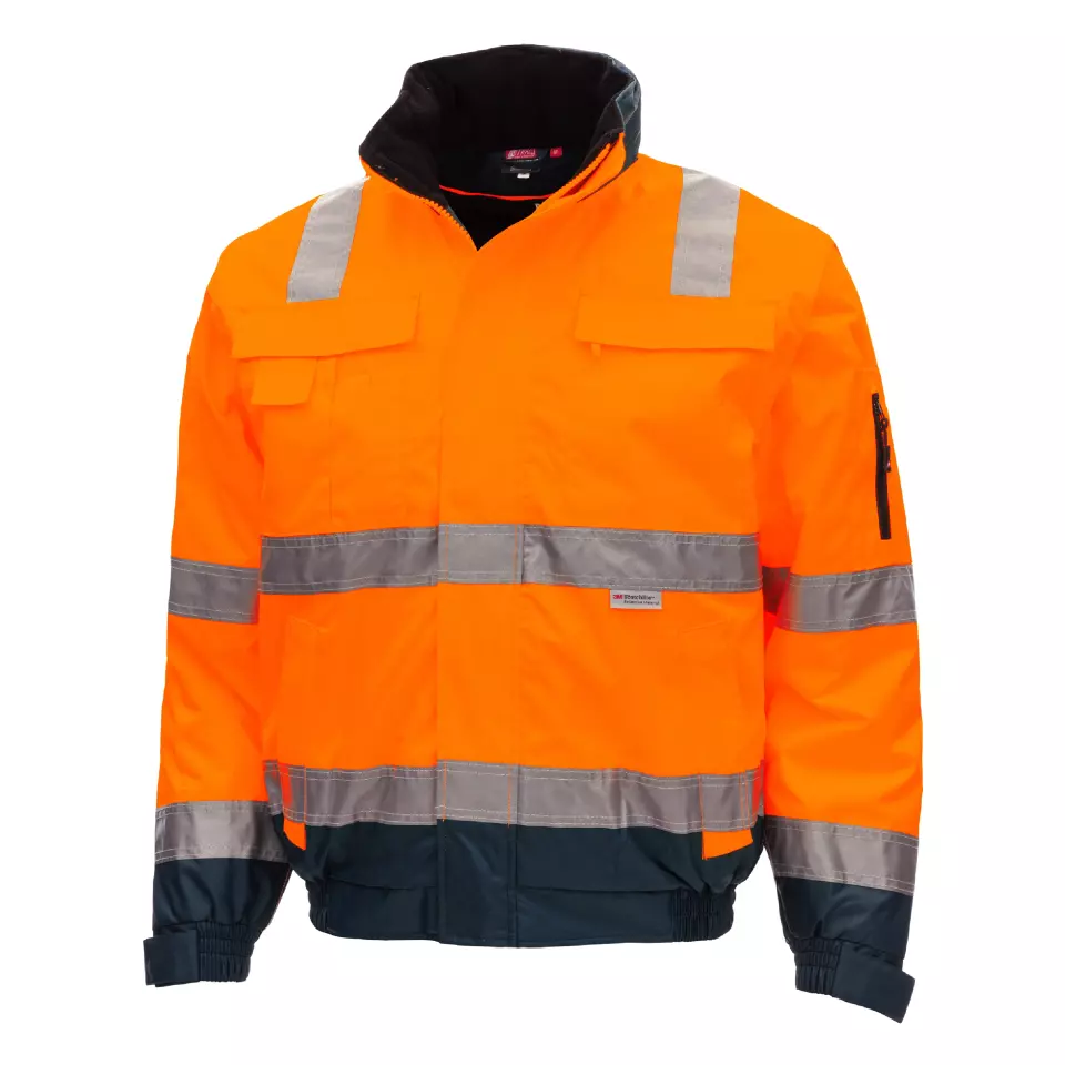 Nitras 7140, MOTION TEX VIZ PLUS Reflective Pilot Jacket, Neon Orange, image 1, gallery thumbnail