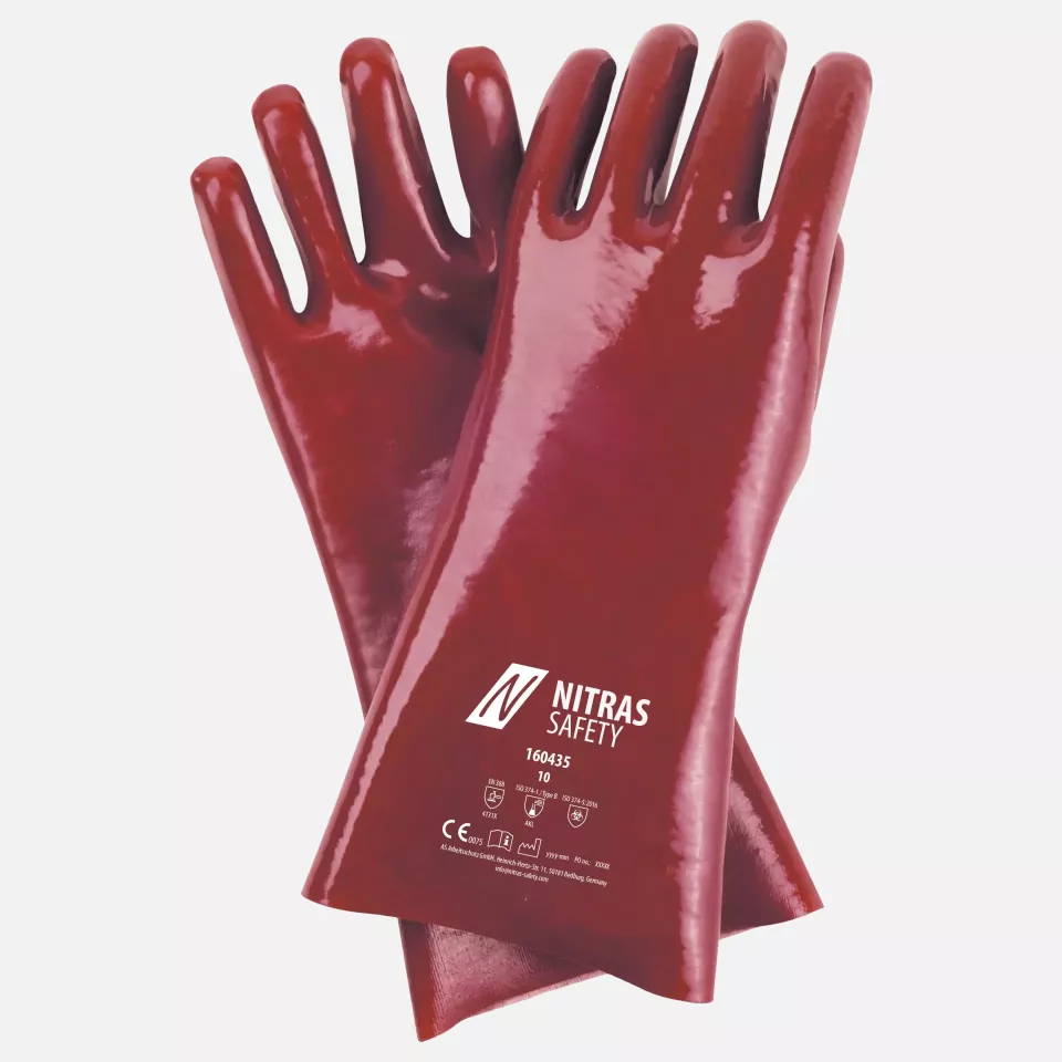 Nitras 160435, Chemical Protective Gloves, Red, Size 10, Red, image 1, gallery thumbnail