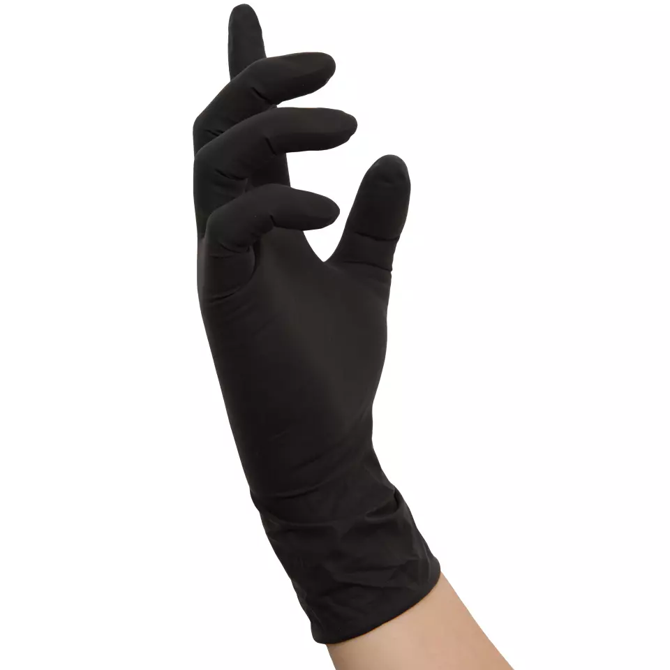 Nitras Medical 8220, BLACK SCORPION latex disposable gloves, black, image 2, gallery thumbnail
