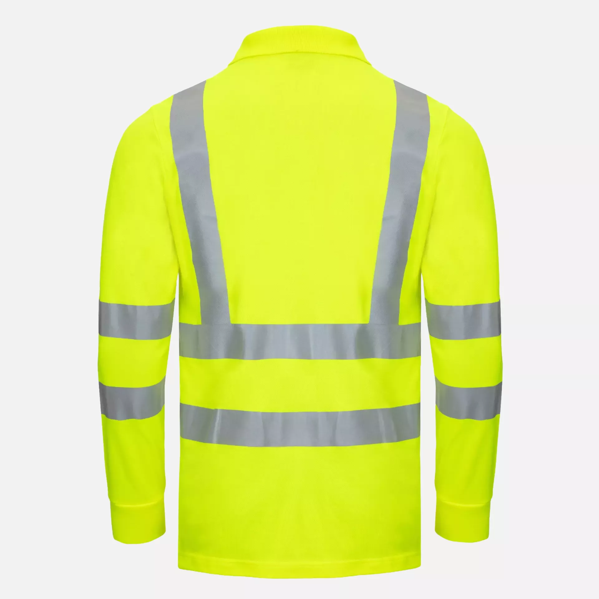 Nitras 7014-4000, MOTION TEX VIZ Reflective Long Sleeved Polo Shirt, Neon Yellow, image 2