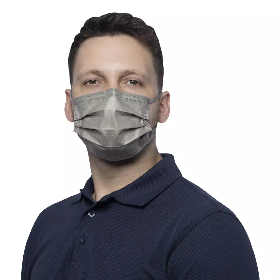 Nitras Medical 004335, SOFT PROTECT PLUS medical face mask, taupe, image 1, gallery thumbnail