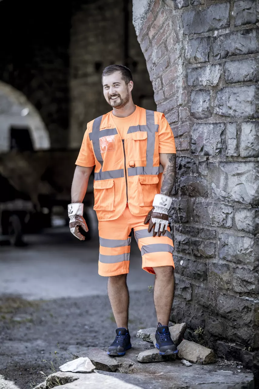 Nitras 7118-4100, High-visibility Waistcoat, neon orange, image 3, gallery thumbnail