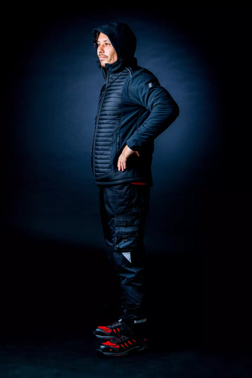 Nitras 7661-1000, MOTION TEX PLUS Gesteppte Softshelljacke, Schwarz, image 3, gallery thumbnail