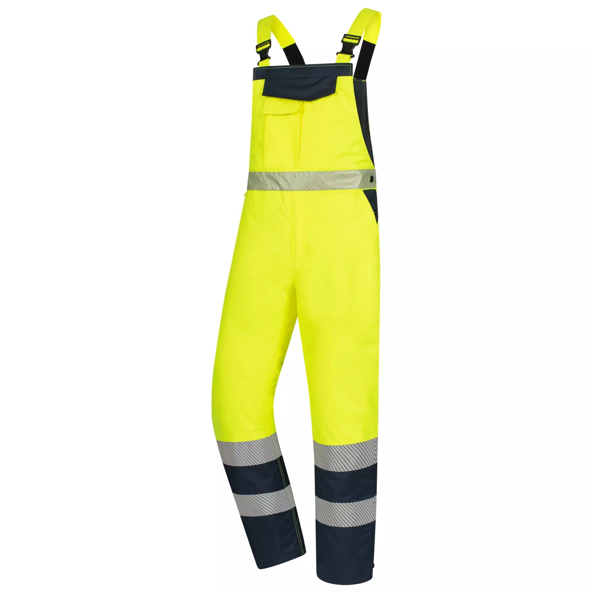 Nitras 7581-4021, MOTION TEX VIZ High-Visibility Winter Bib-Pants, Neon Yellow