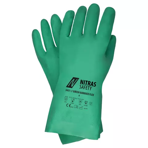 Nitras GREEN BARRIER FLEX Chemical Protective Gloves, Green