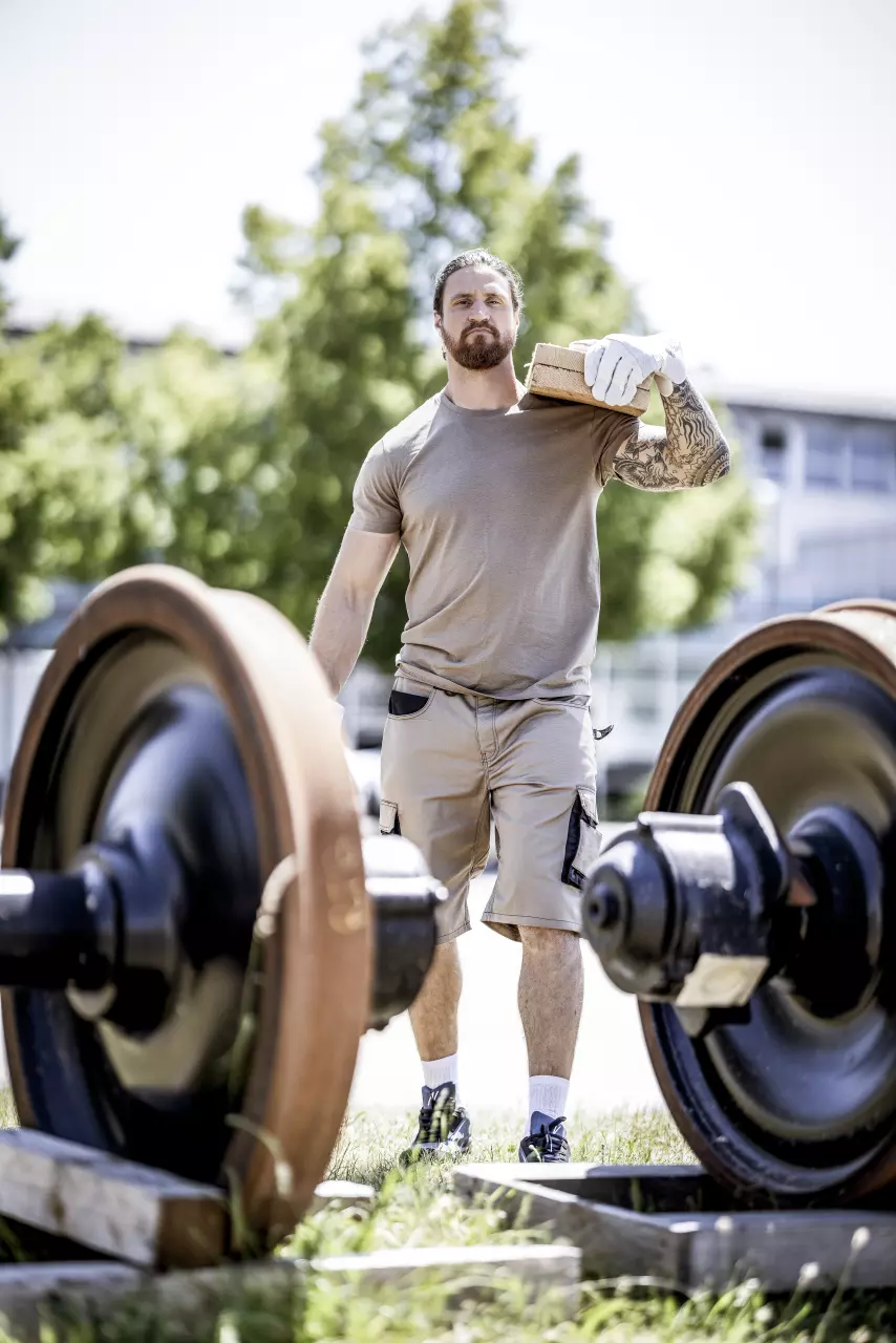 Nitras 7705, MOTION TEX PRO FX Work Trousers, Khaki, image 3, gallery thumbnail