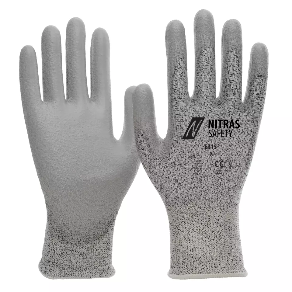 NITRAS 6315, Cut protection Gloves, Grey, image 1, gallery thumbnail