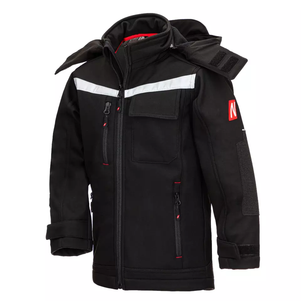 NITRAS 7180KIDS, MOTION TEX KIDS Softshell Jacket, Black, image 1, gallery thumbnail