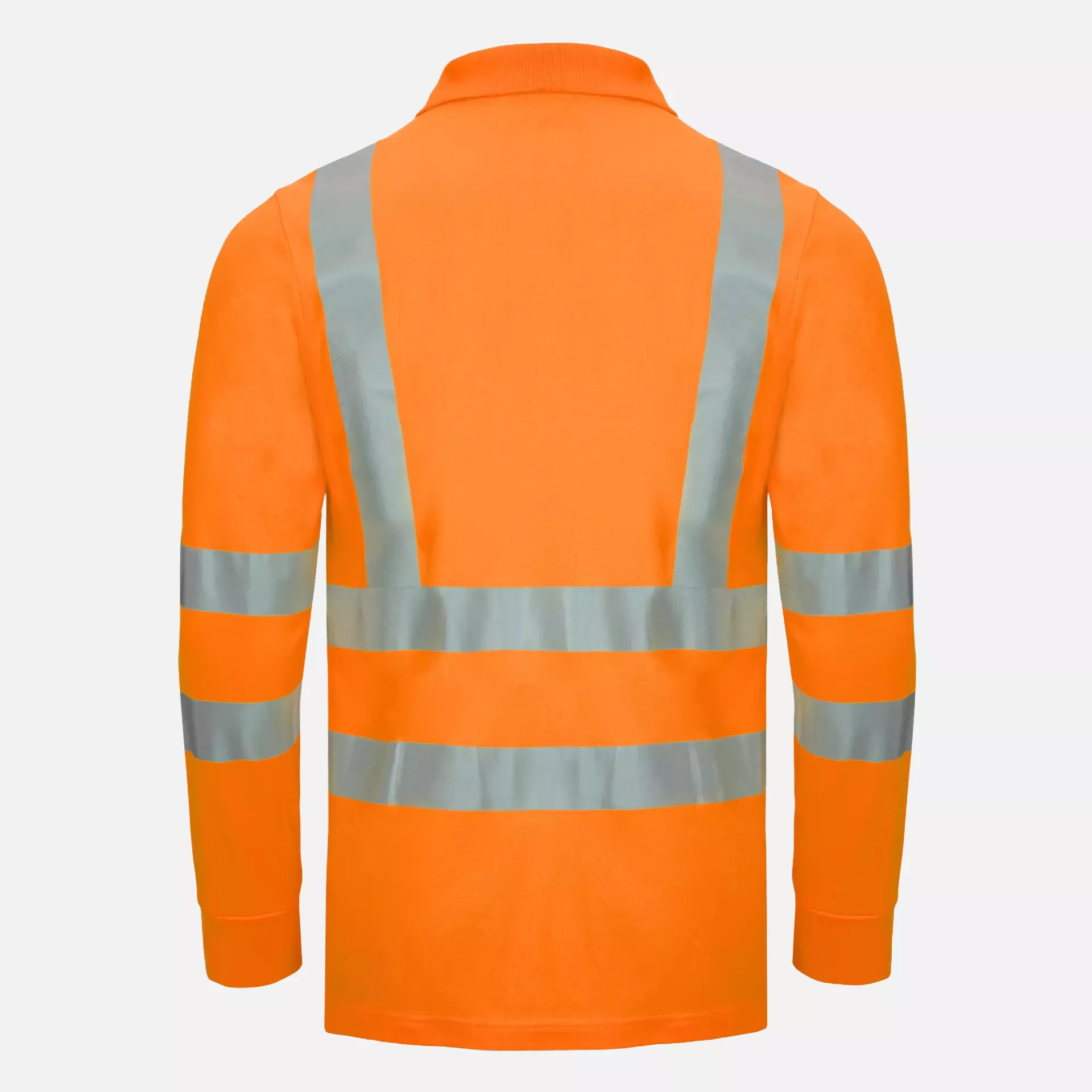Nitras 7014-4100, MOTION TEX VIZ Reflective Long Sleeved Polo Shirt, Neon Orange, image 2
