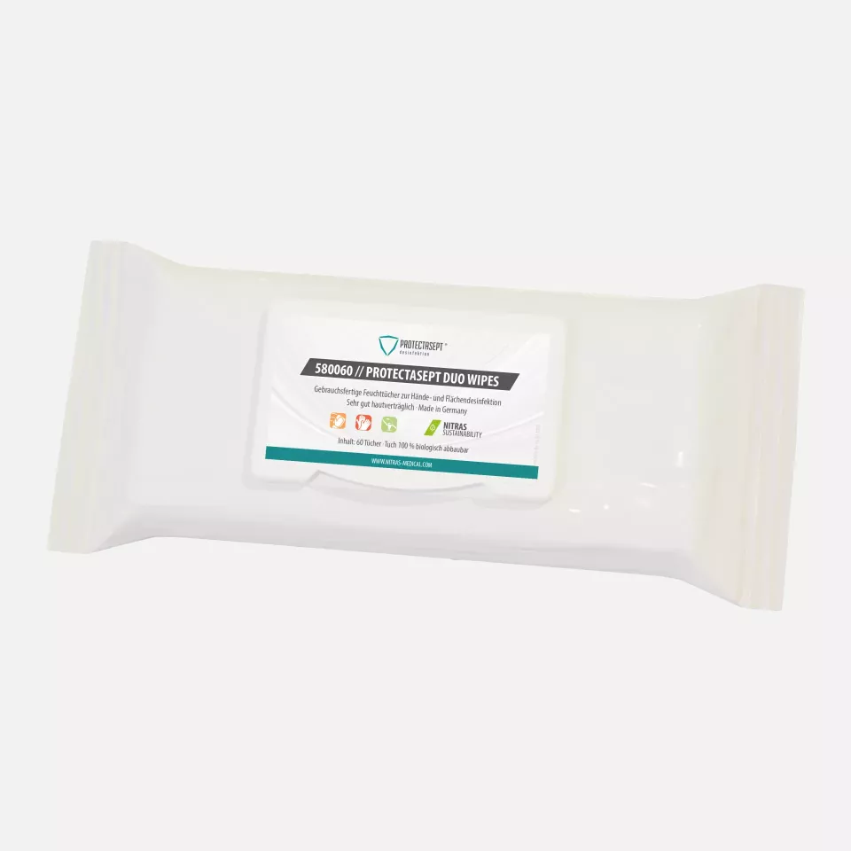 Nitras 580060, PROTECTASEPT DUO Desinfection Wipes, image 1, gallery thumbnail