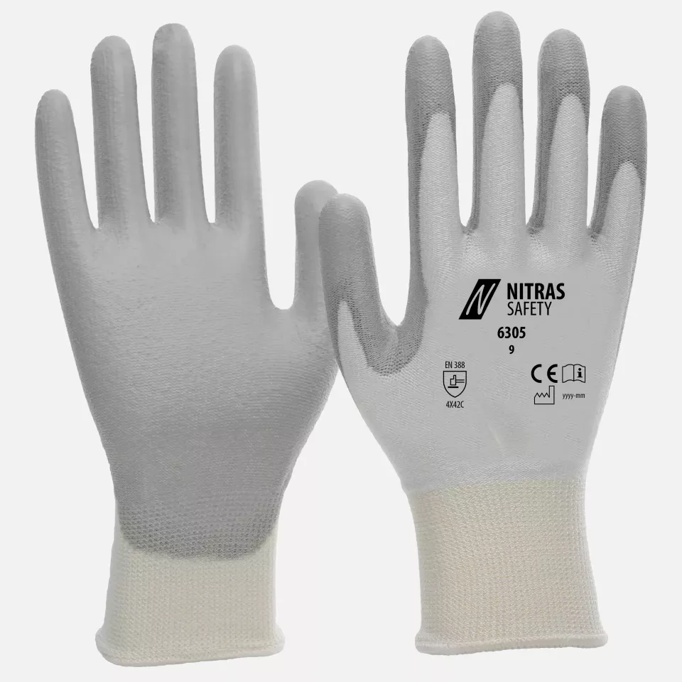 Nitras 6305, Cut protection Gloves, White, image 1, gallery thumbnail