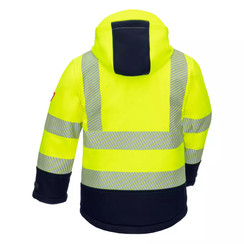 Nitras 7175KIDS-4021, MOTION TEX KIDS Reflective Winter Softshell Jacket, Neon Yellow, image 2, gallery thumbnail
