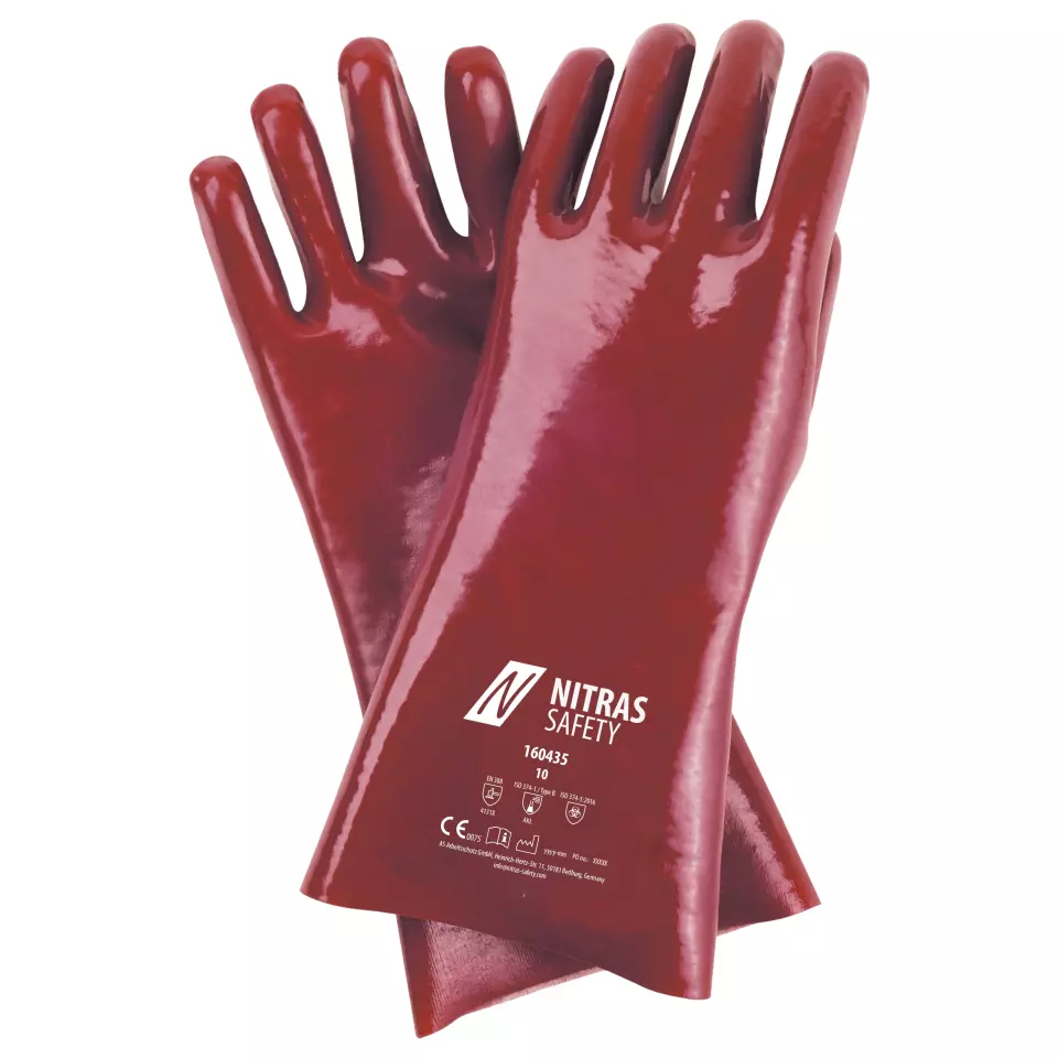 Nitras 160435, Chemical Protective Gloves, Red, Size 10, Red, image 1, gallery thumbnail
