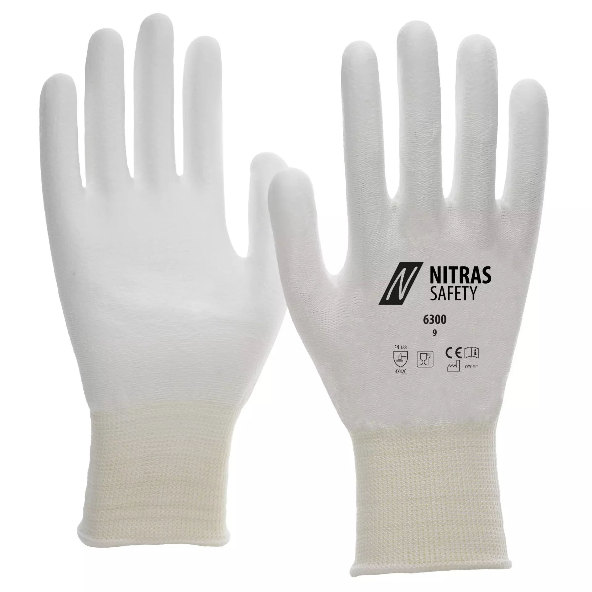 NITRAS 6300, Cut protection Gloves, White, image 1