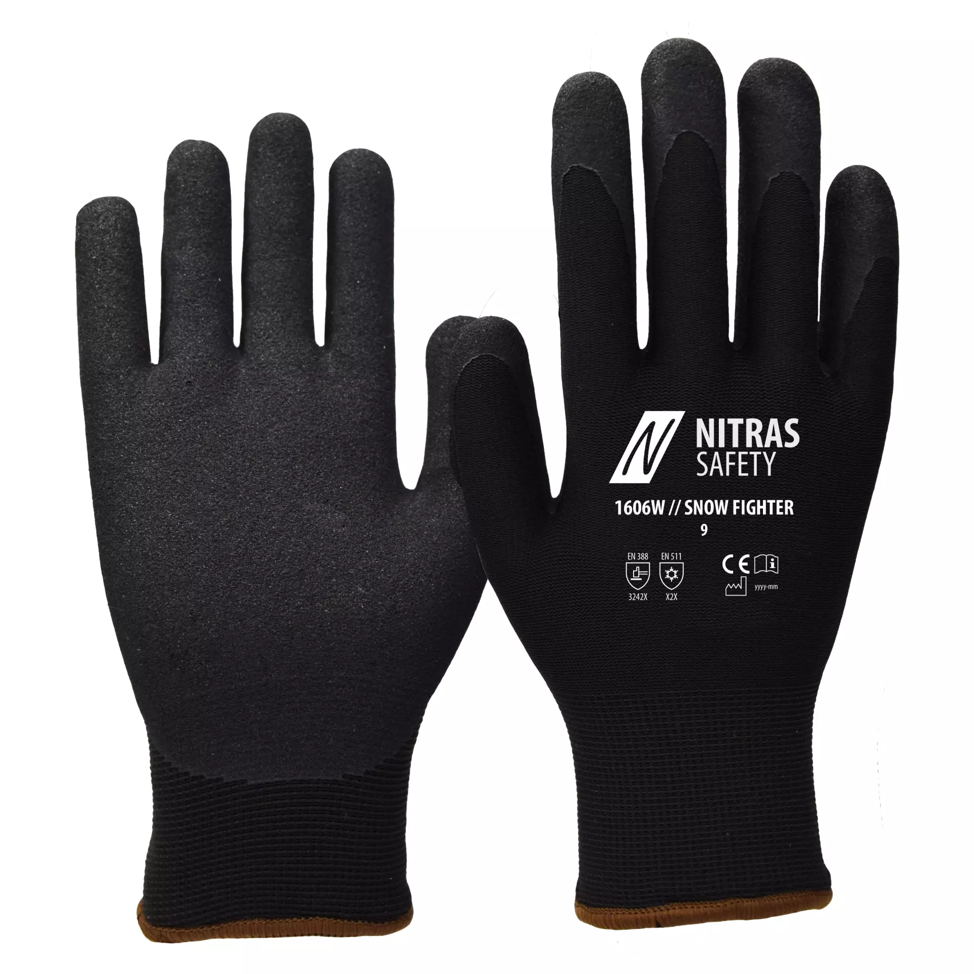 NITRAS 1606W, SNOW FIGHTER Winter Gloves, Black, image 1