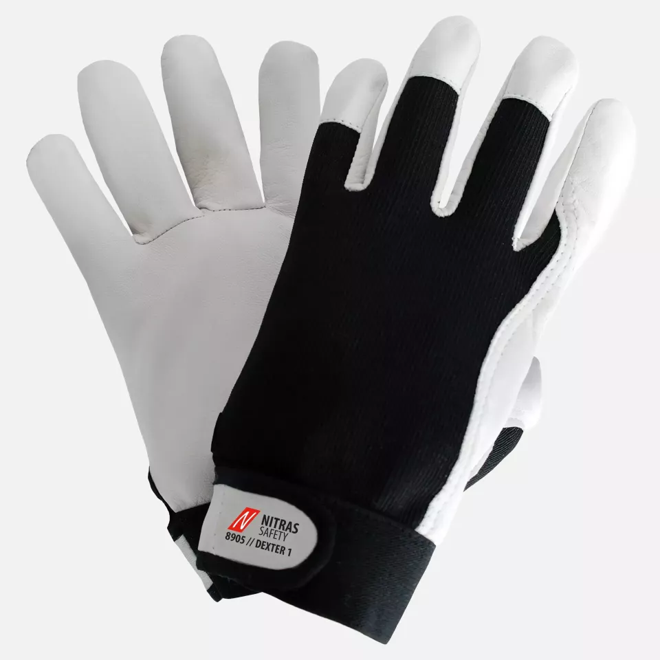 Nitras 8905, DEXTER 1 Mechanic Gloves, Black, image 1, gallery thumbnail