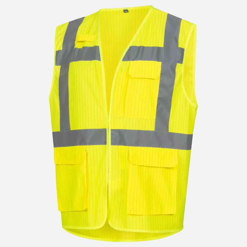 Nitras 7119-4000, High-Visibility Waistcoat, Neon Yellow, image 1, gallery thumbnail