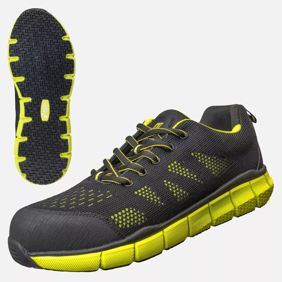 Nitras 7440-1042, SONIC STEP S1O Safety Shoes, Black/Lime, image 1, gallery thumbnail