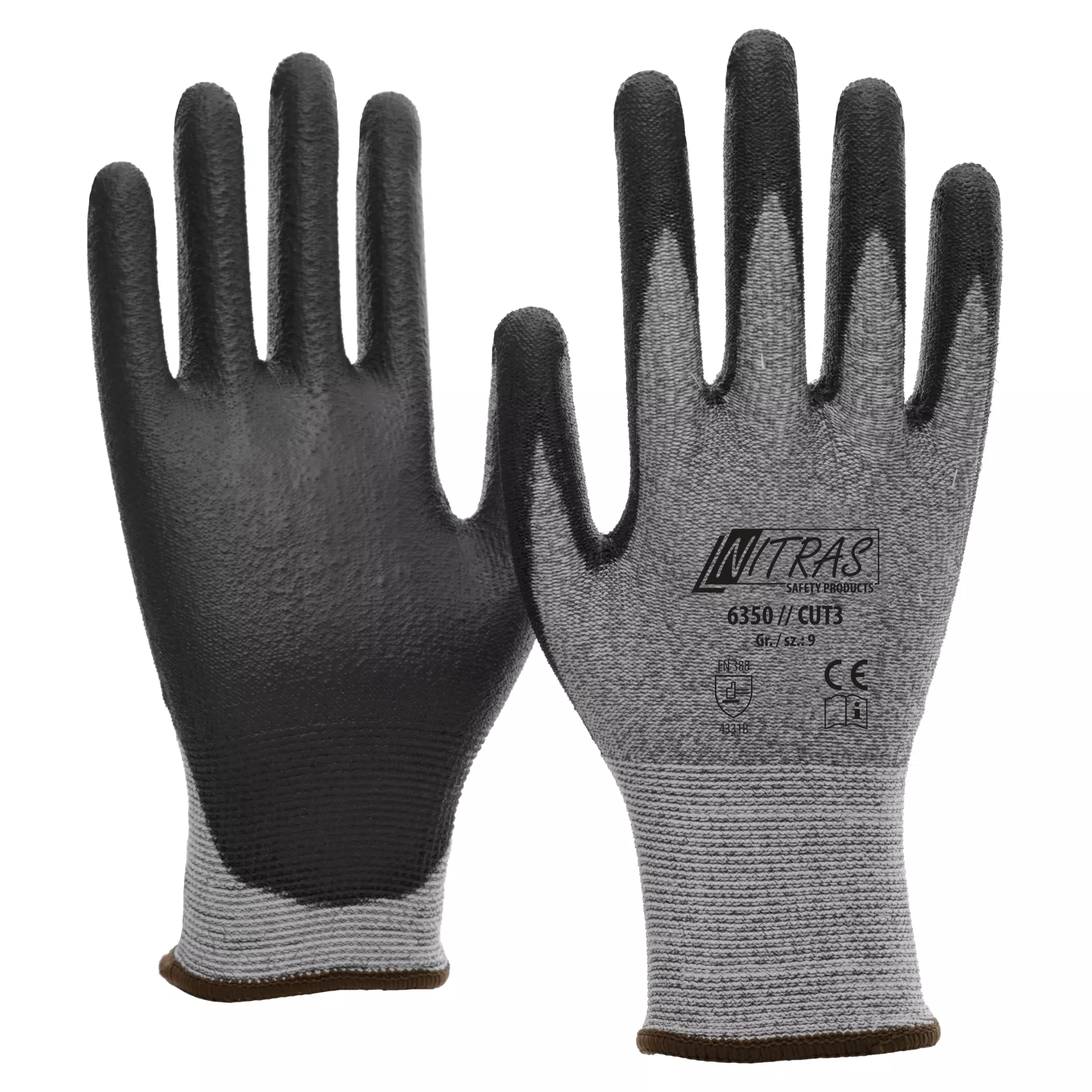 NITRAS 6350, CUT3 Cut protection Gloves, Grey, image 1