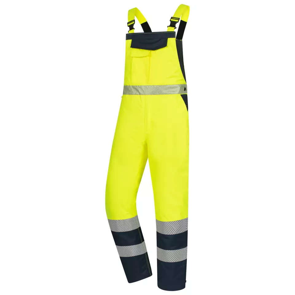 Nitras 7581-4021, MOTION TEX VIZ High-Visibility Winter Bib-Pants, Neon Yellow, image 1, gallery thumbnail