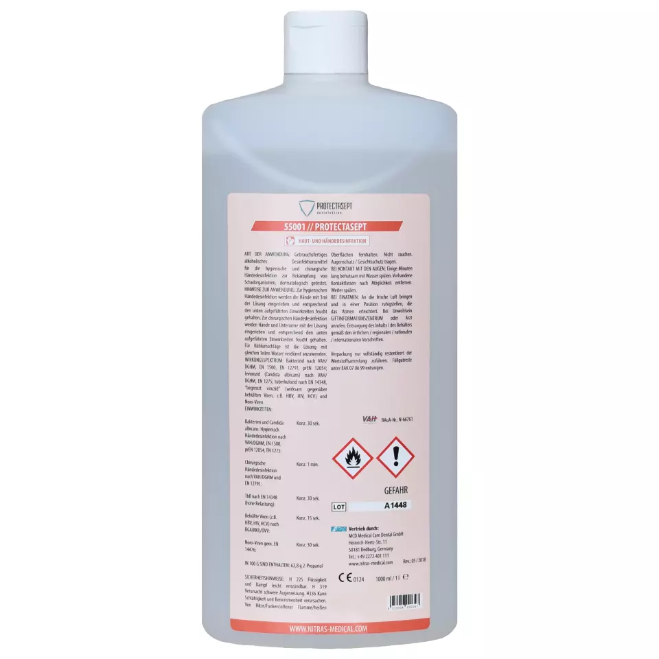 Nitras Medical 55001, PROTECTASEPT SKIN skin/hand disinfection, 1,000ml, image 1, gallery thumbnail