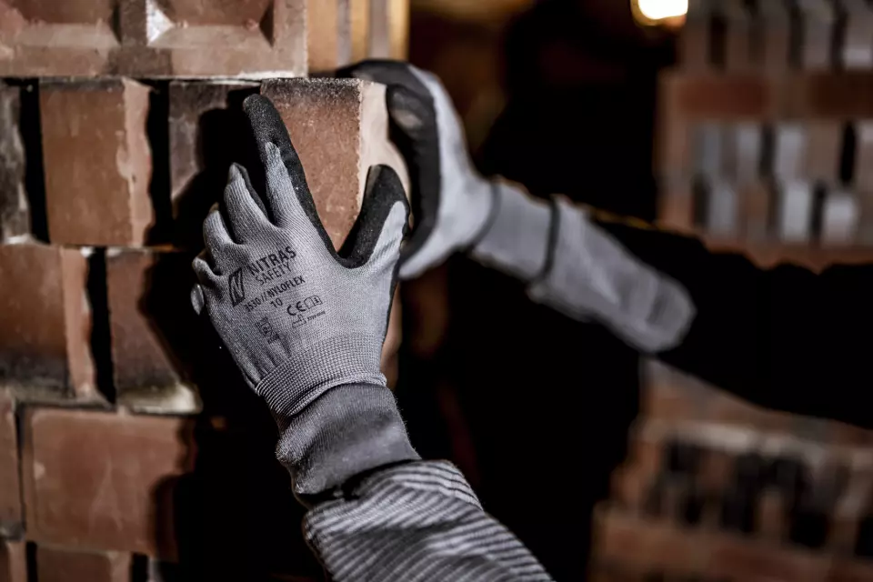 Nitras 3530-1210, NYLOFLEX Assembly gloves, Grey/Black, image 2, gallery thumbnail