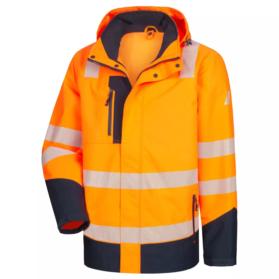 Nitras 7179-4121, MOTION TEX VIZ PLUS Multifunctional High-Visibility Jacket, Neon Orange/Navy Blue, image 5, gallery thumbnail