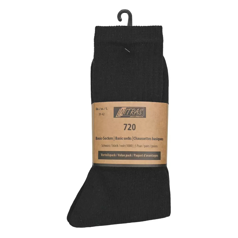 Nitras 720-1000, Basic-Socken Baumwolle / Polyester / Elasthan, Schwarz, image 1, gallery thumbnail