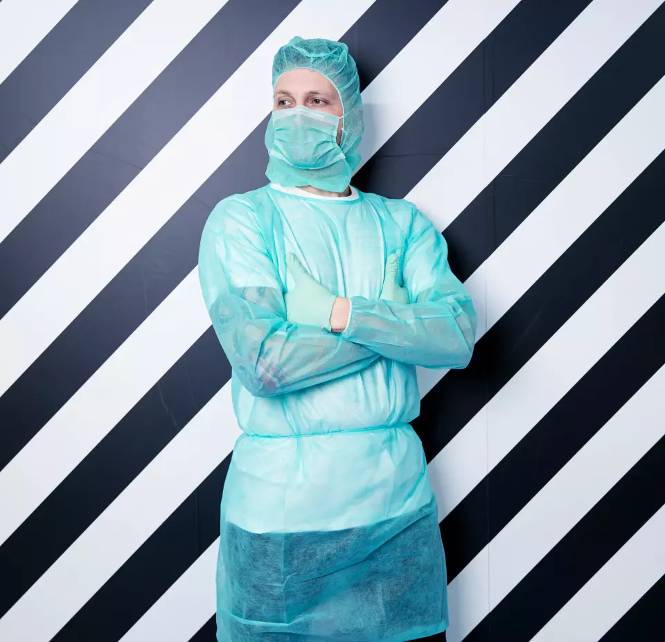 Nitras Medical 4540, PP-visitor coat, green, XXL, image 2, gallery thumbnail