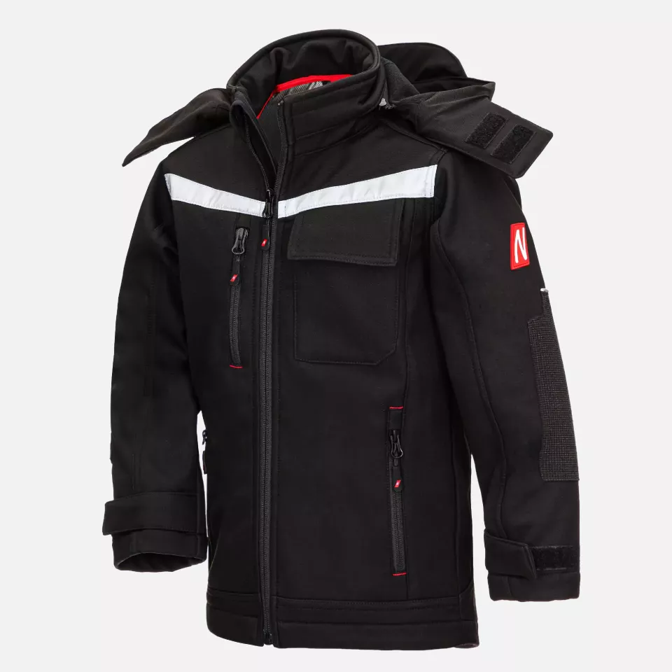 Nitras 7180KIDS, MOTION TEX KIDS Softshell Jacket, Black, image 1, gallery thumbnail