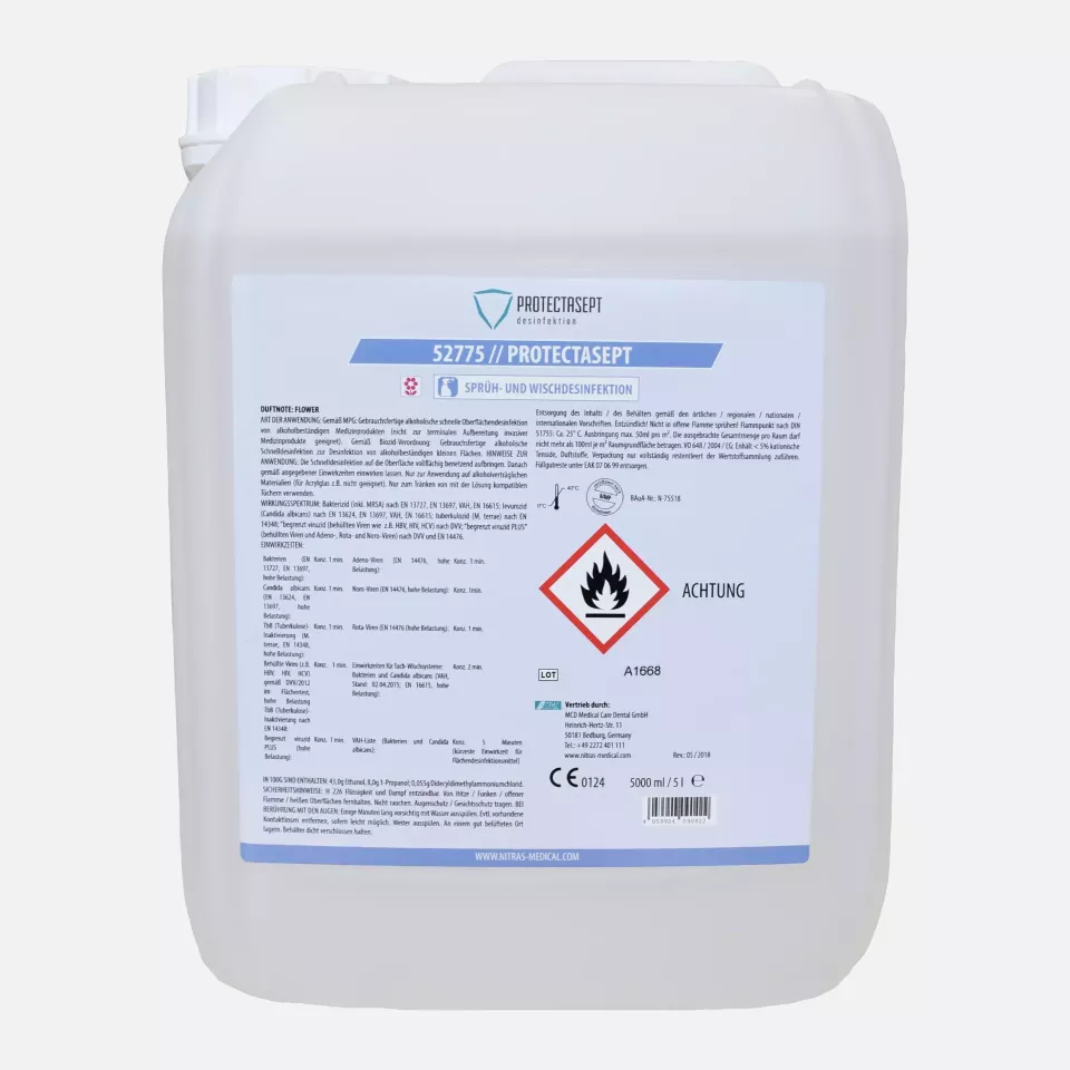Nitras Medical 52775, PROTECTASEPT SF Sprüh- und Wischdesinfektion, Flower, 5.000 ml, image 1, gallery thumbnail