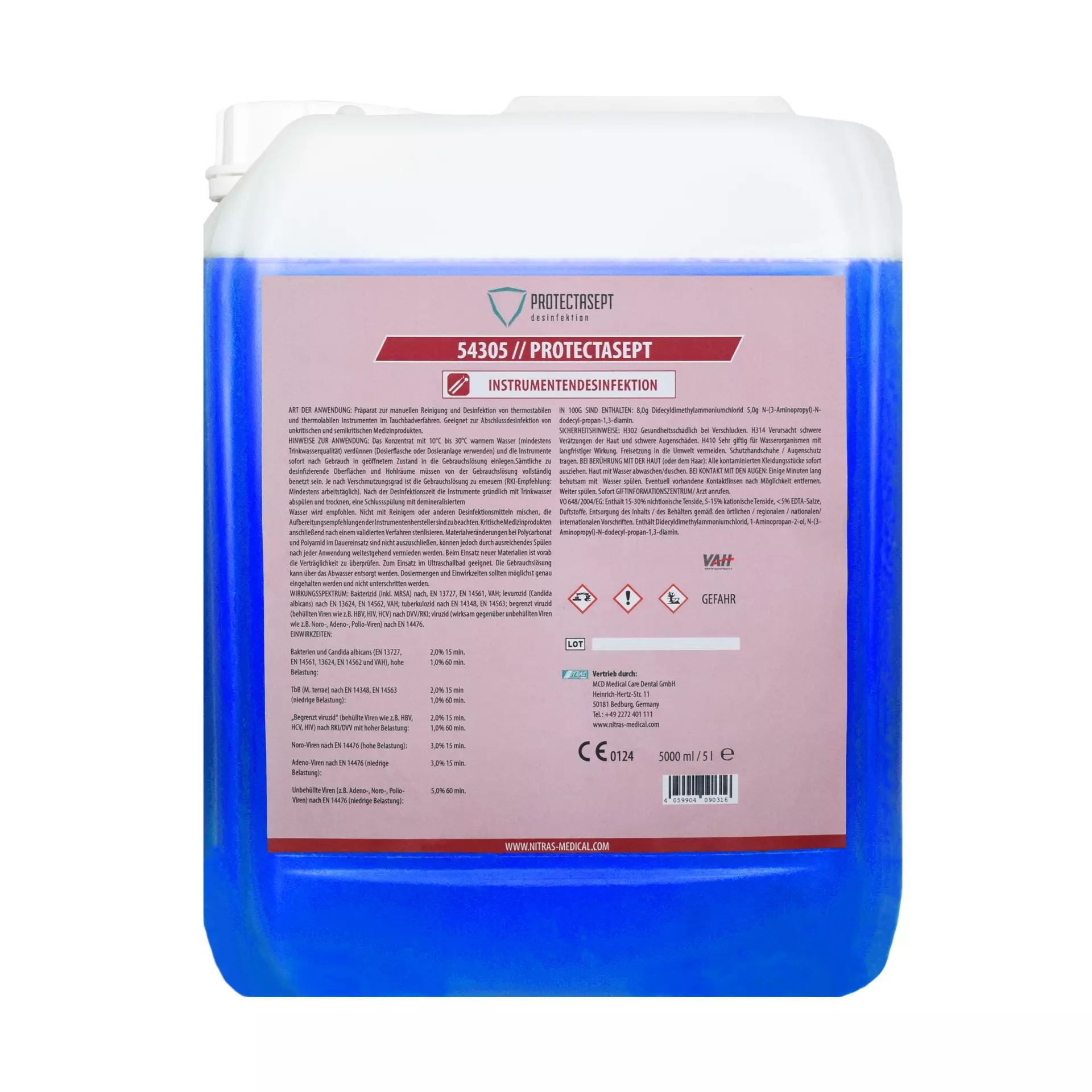 Nitras Medical 54305, PROTECTASEPT IN instrument desinfection, 5,000ml, image 1