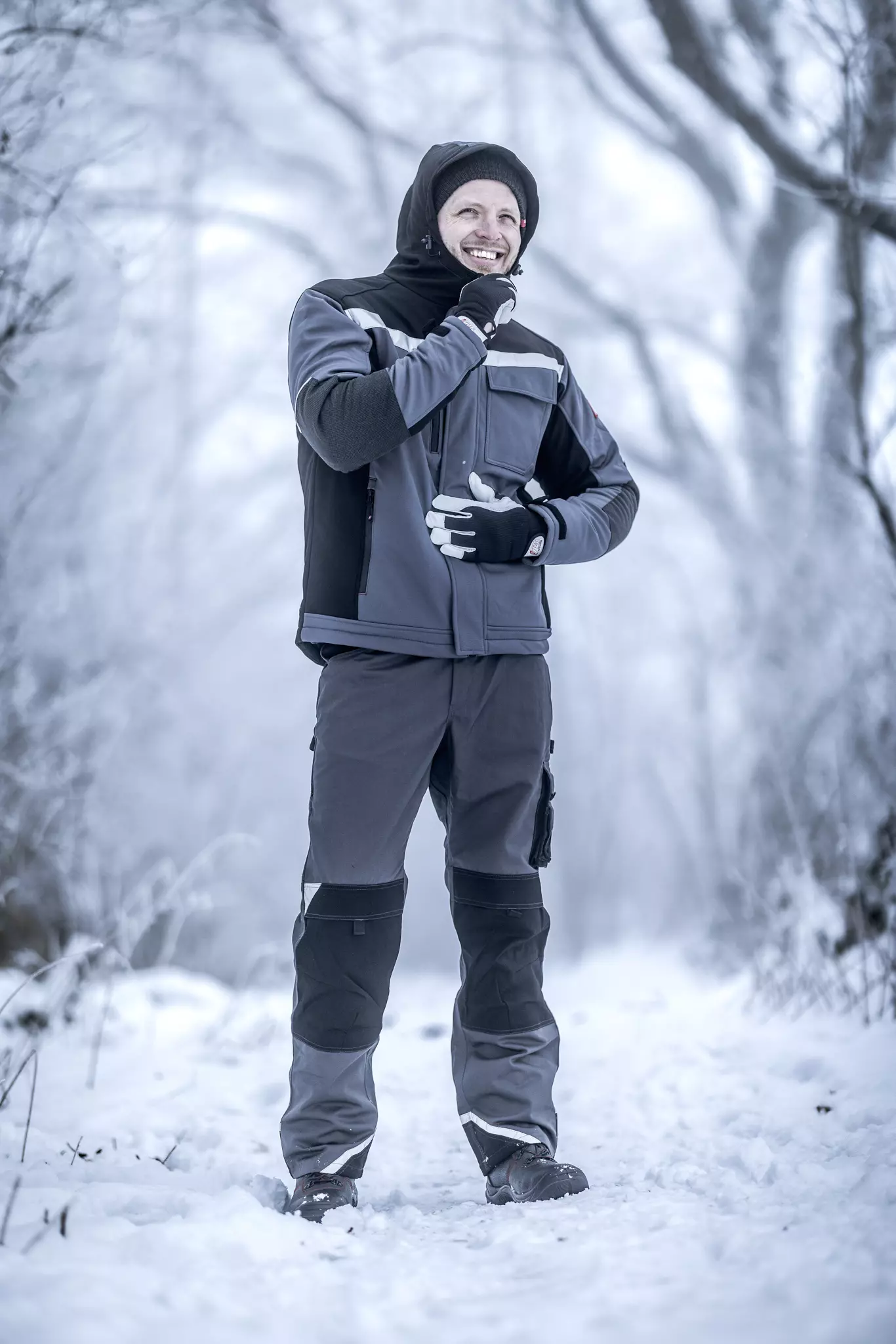 Nitras 7182W, MOTION TEX PLUS Winter Softshell Jacket, Grey, image 3