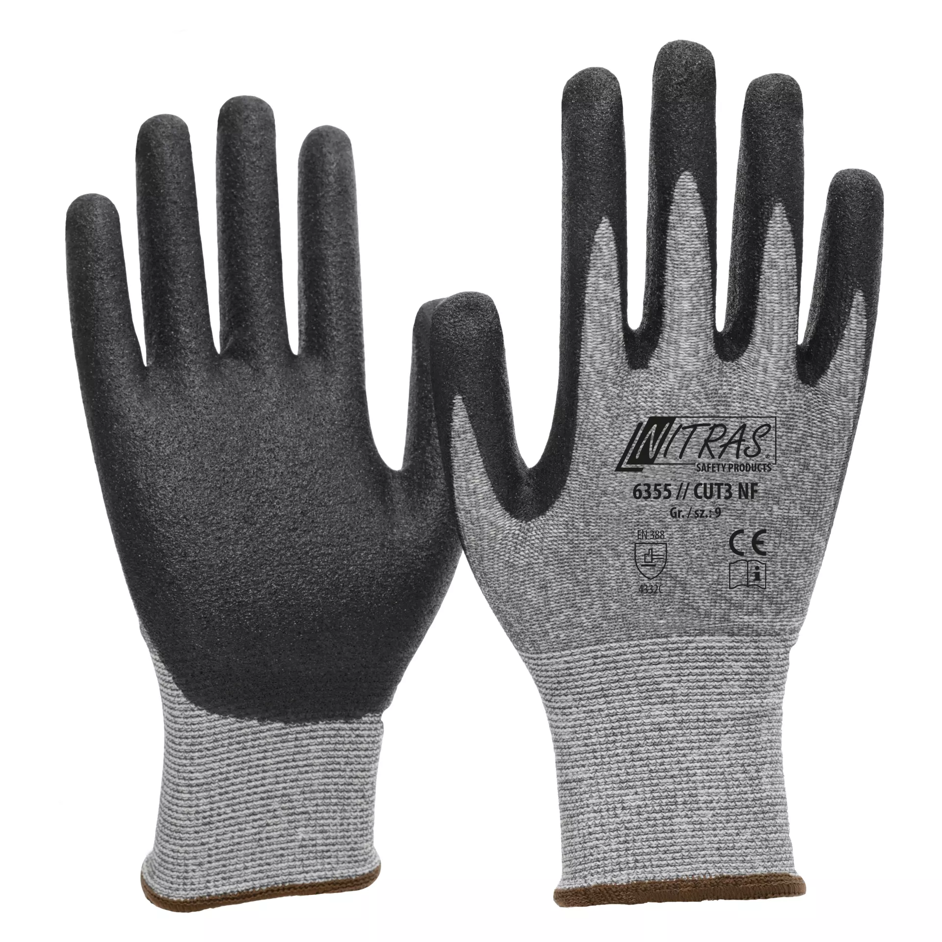 NITRAS 6355, CUT3 NF Cut protection Gloves, Grey, image 1