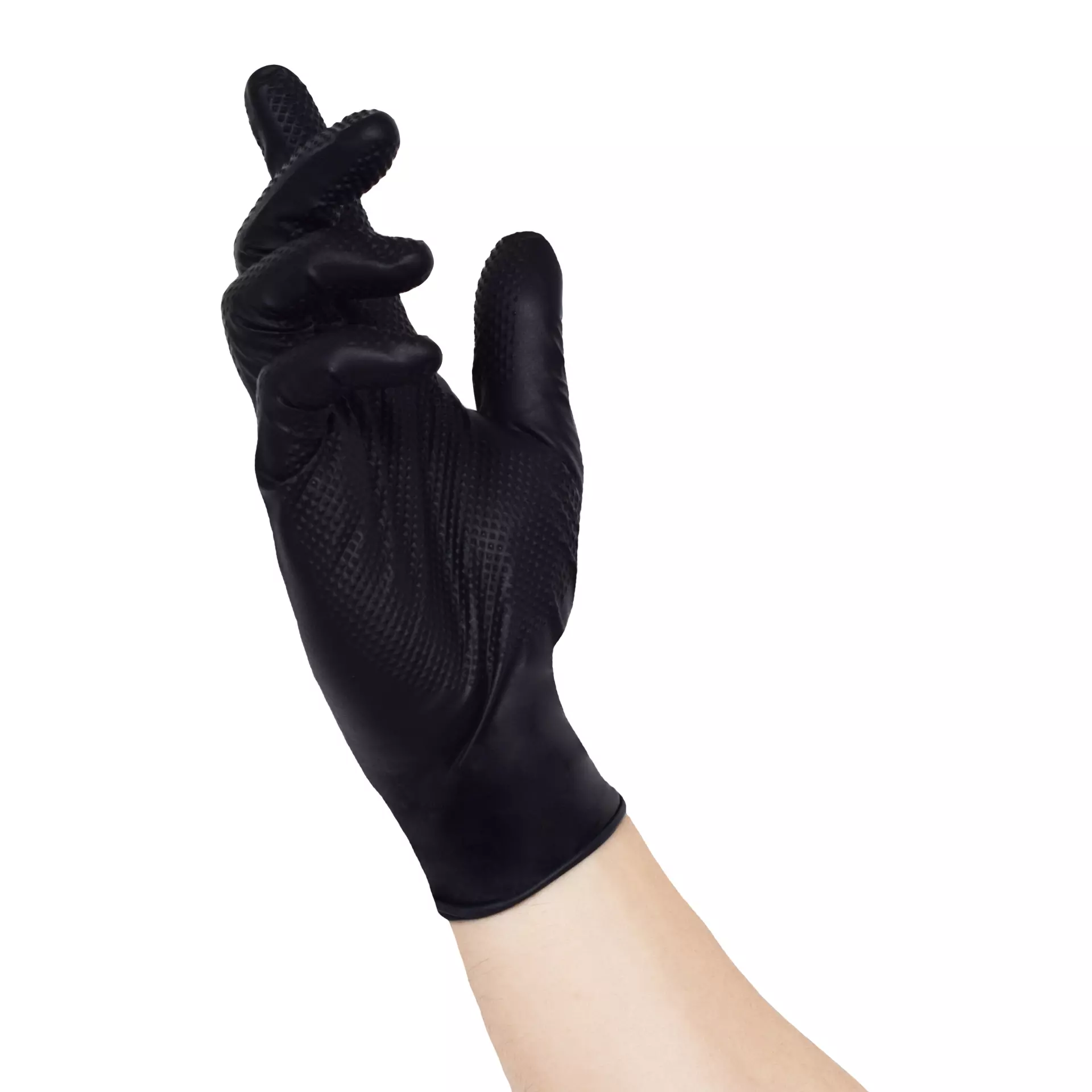 NITRAS 8330, TOUGH GRIP N Disposable Nitrile Gloves, Black, image 2