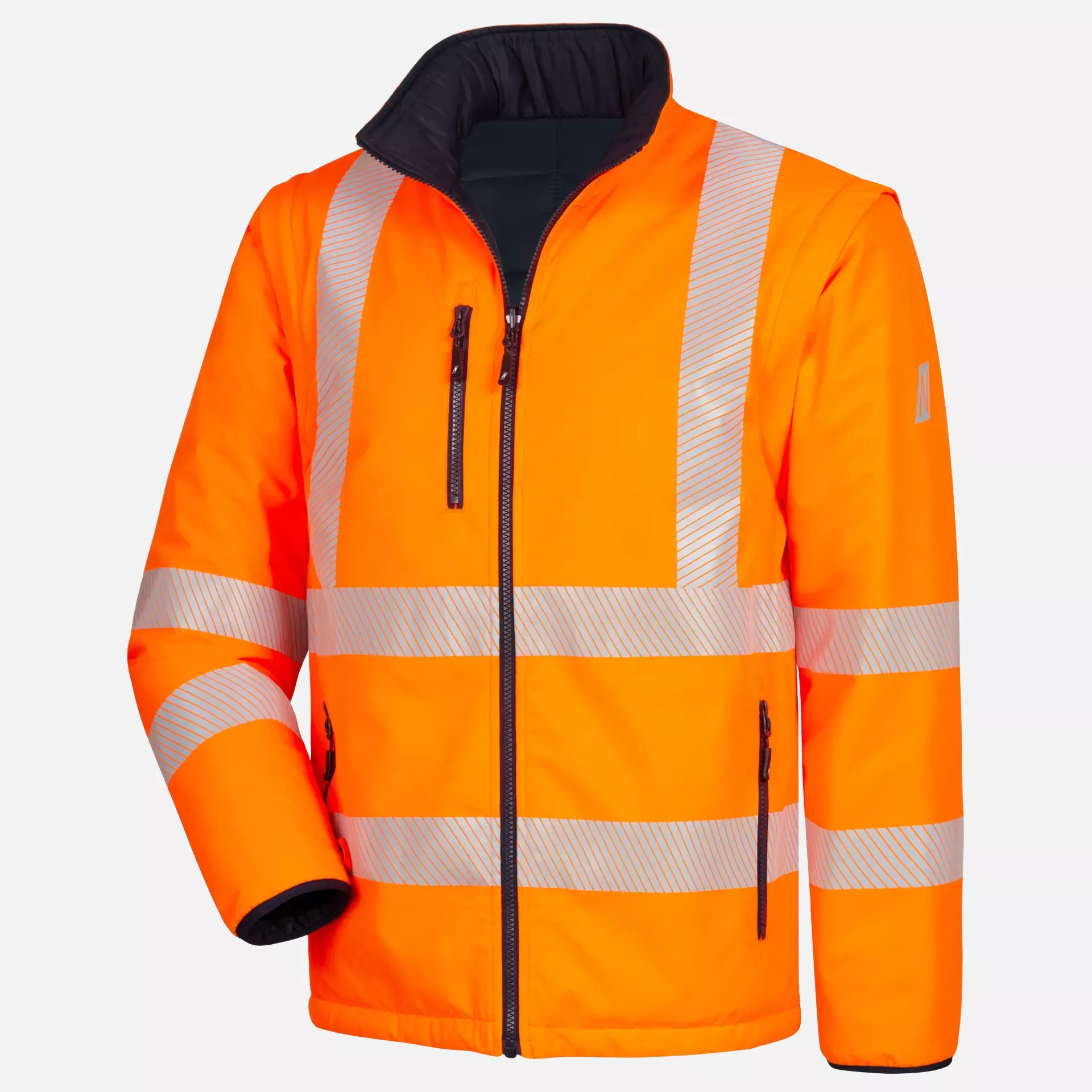 Nitras 7179-4121, MOTION TEX VIZ PLUS Multifunctional High-Visibility Jacket, Neon Orange/Navy Blue, image 6