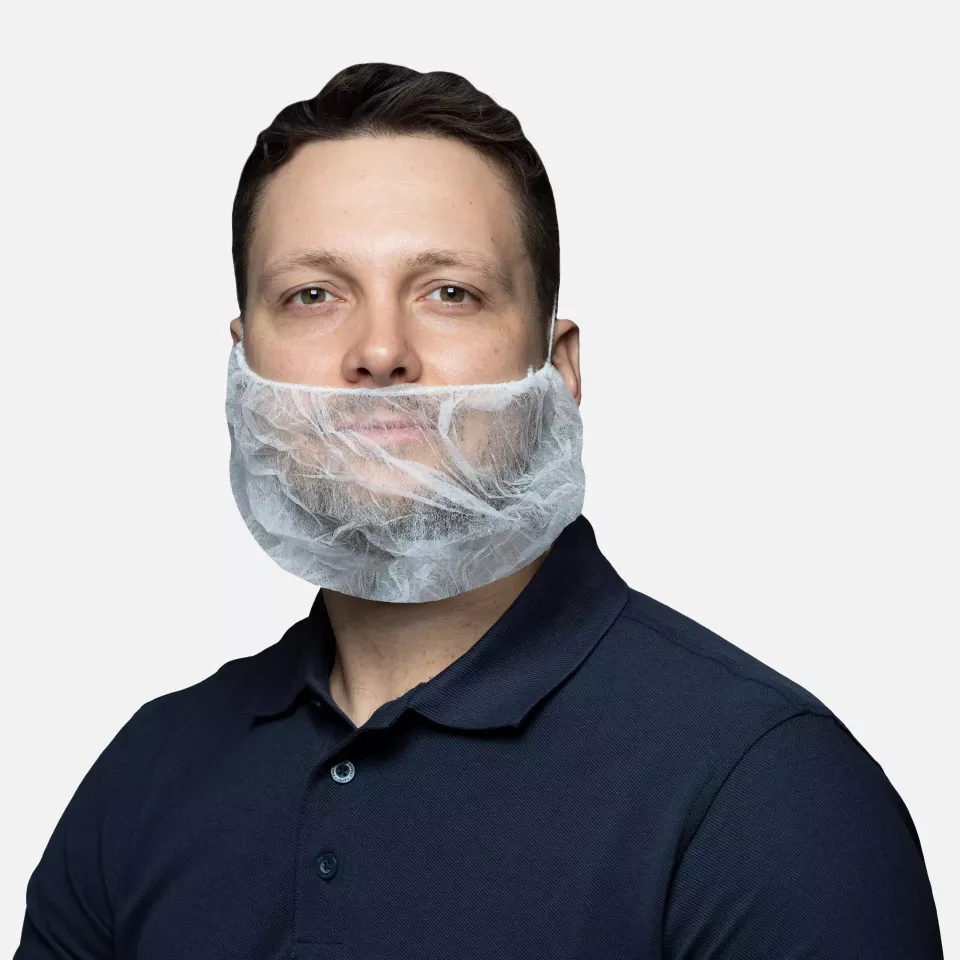 Nitras Medical 435010, Beard protection big, white, non-woven fabric, image 1, gallery thumbnail