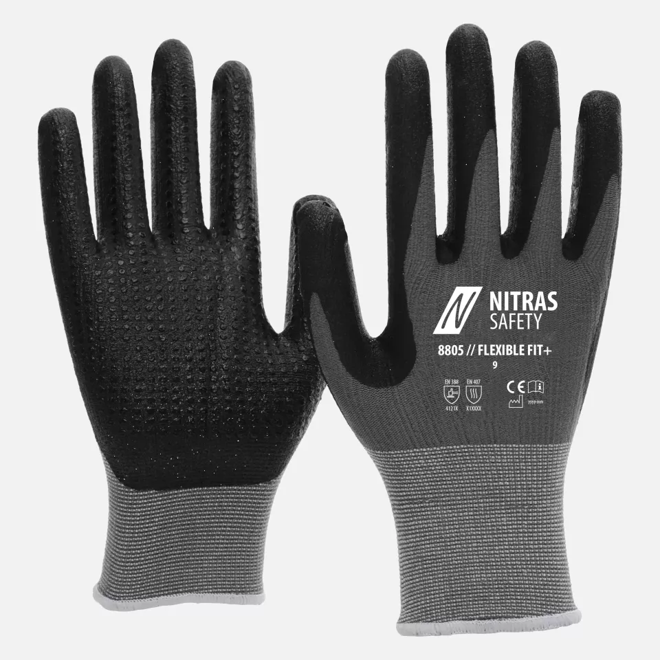 Nitras 8805, FLEXIBLE FIT Knitted Gloves, Grey, image 1, gallery thumbnail