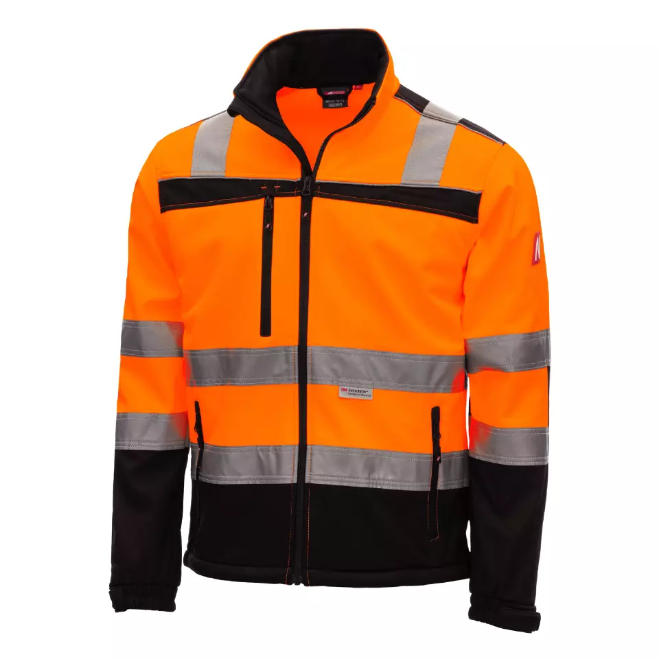 Nitras 7170, MOTION TEX VIZ Reflective Softshell Jacket, Neon Orange, image 1, gallery thumbnail