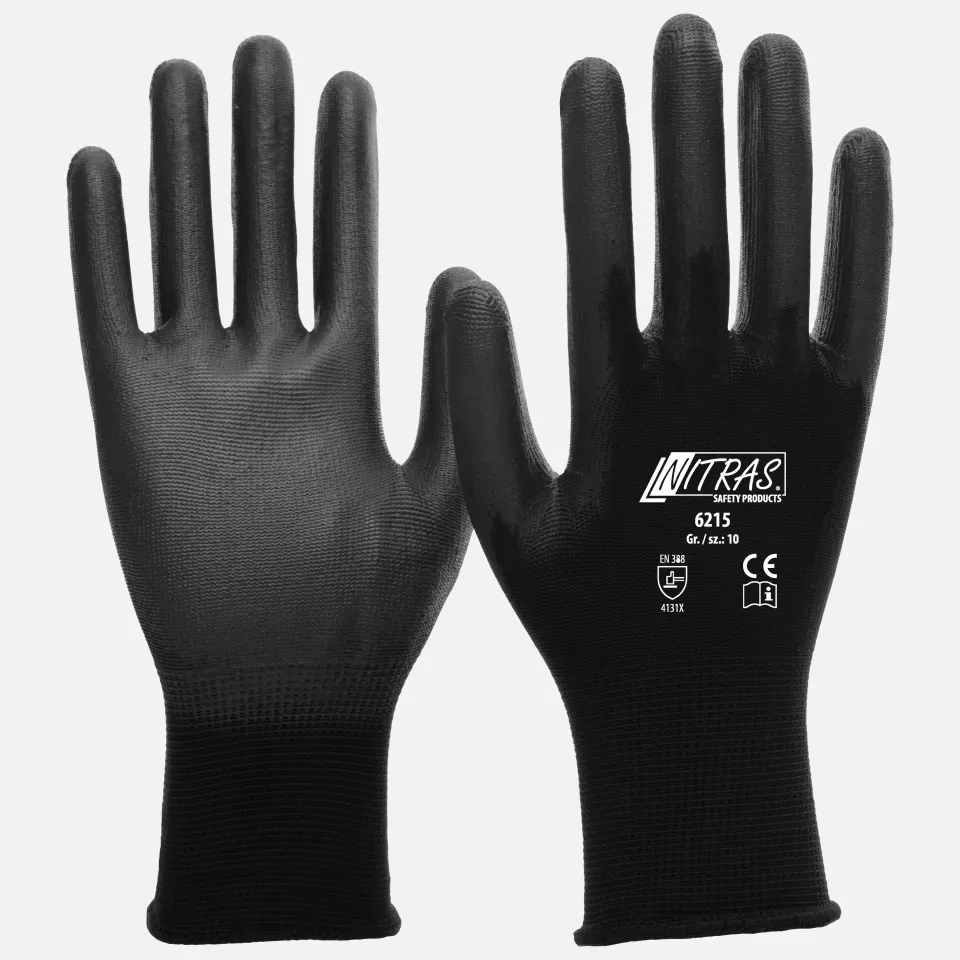Nitras 6215, Nylon Gloves, Black, image 1, gallery thumbnail