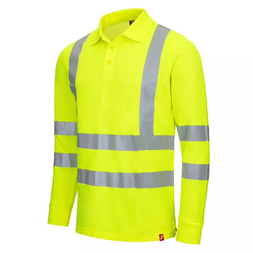 Nitras 7014-4000, MOTION TEX VIZ Reflective Long Sleeved Polo Shirt, Neon Yellow