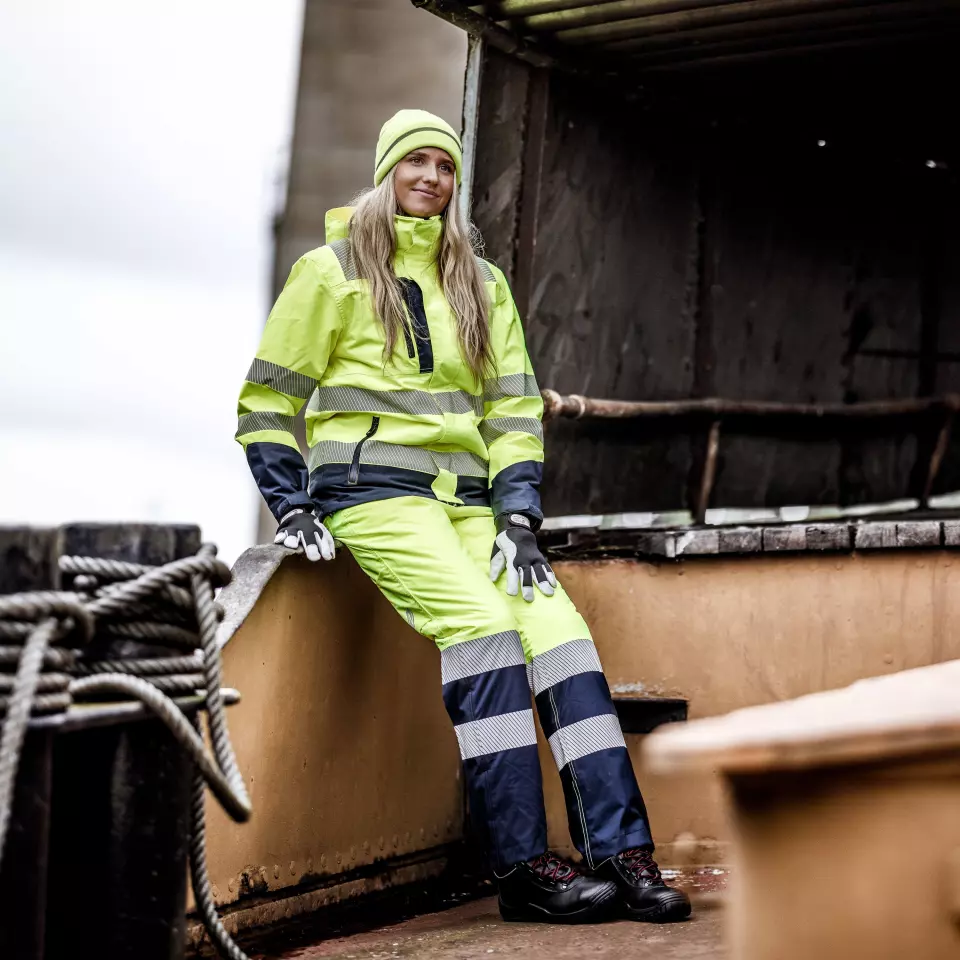 Nitras 7580-4021, MOTION TEX VIZ High-Visibility Winter Work Trousers, Neon Yellow, image 3, gallery thumbnail