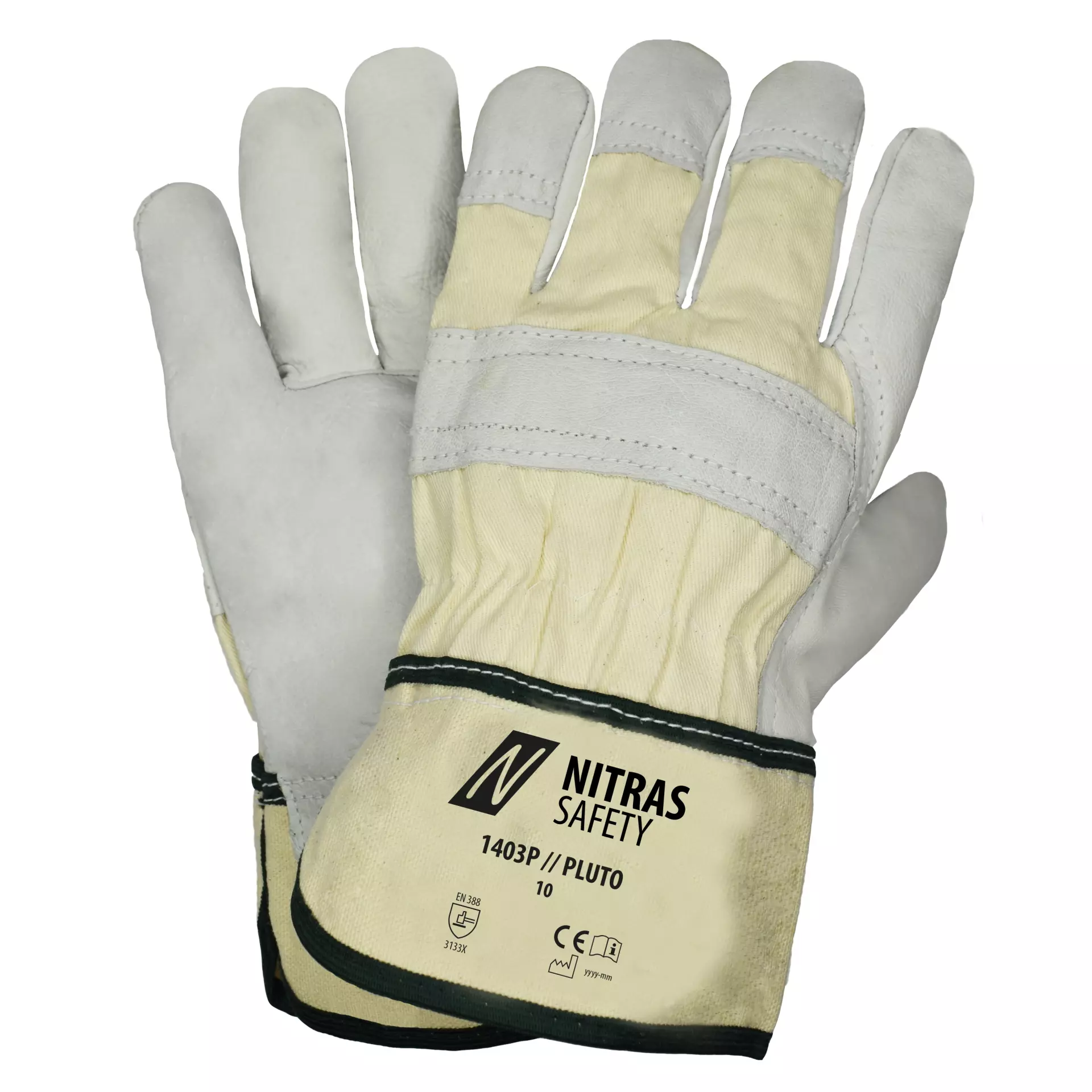 Nitras 1403P, PLUTO Cow Grain Leather Gloves, Size 10, image 1