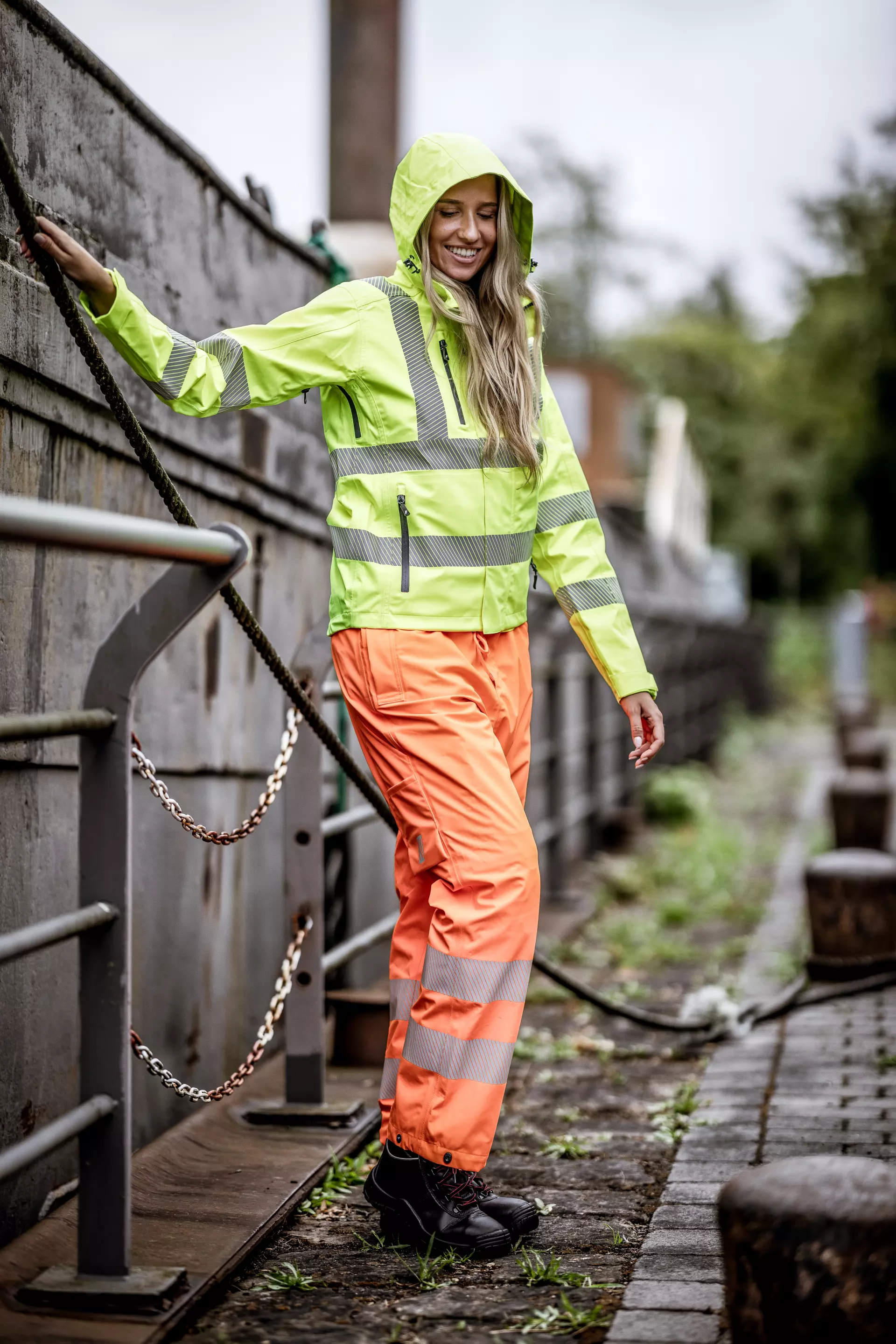 Nitras 7585-4100, MOTION TEX VIZ PLUS Warnschutz-Regenhose, Neonorange, image 3