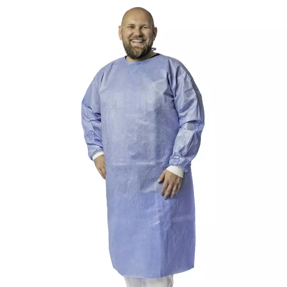 NITRAS 004546-2300-2XL, PE Medical Gown, Light Blue, image 1, gallery thumbnail