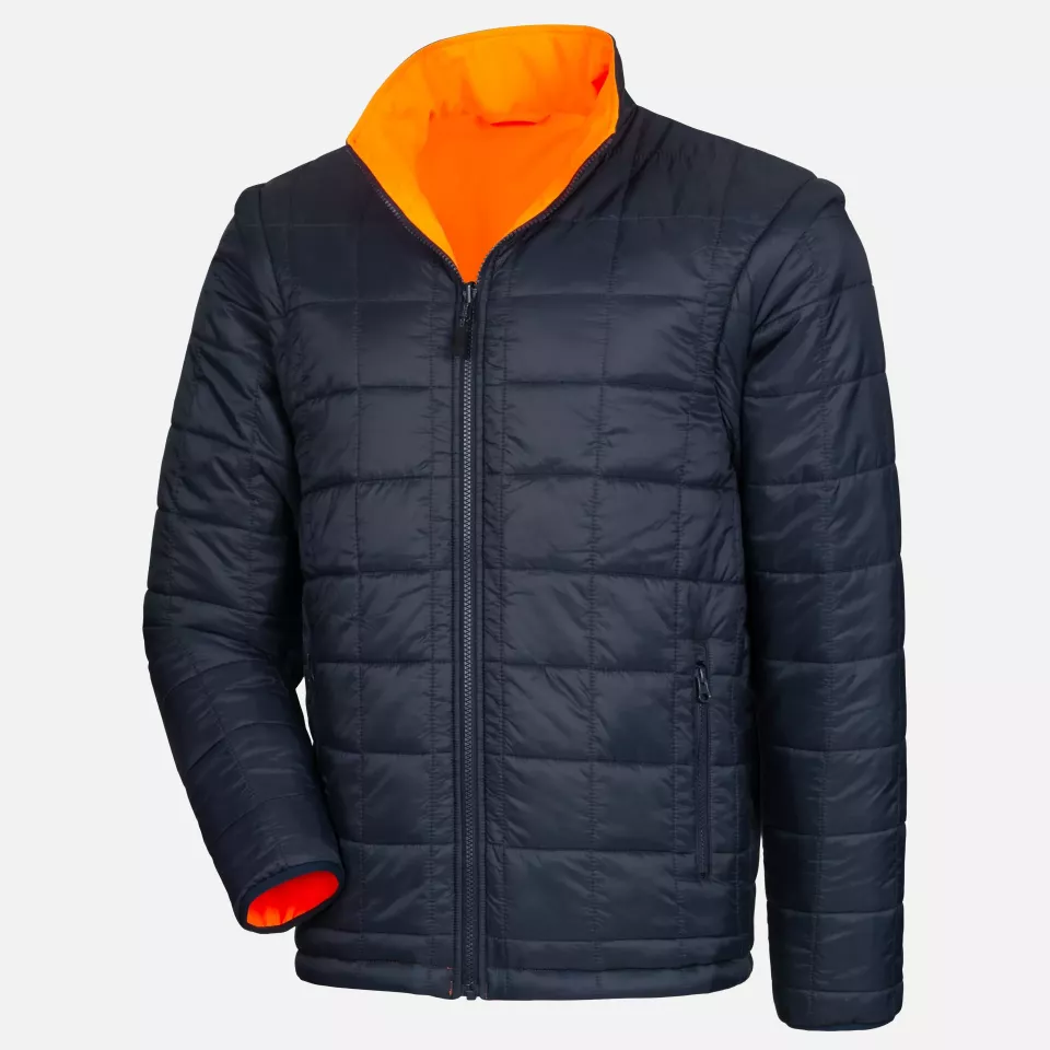 Nitras 7179-4121, MOTION TEX VIZ PLUS Multifunctional High-Visibility Jacket, Neon Orange/Navy Blue, image 7, gallery thumbnail